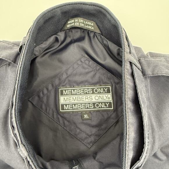 Vintage Members Only Zipper Up Racer Jacket Men’s Size XL Navy Blue Nylon Lined - Picture 3 of 10